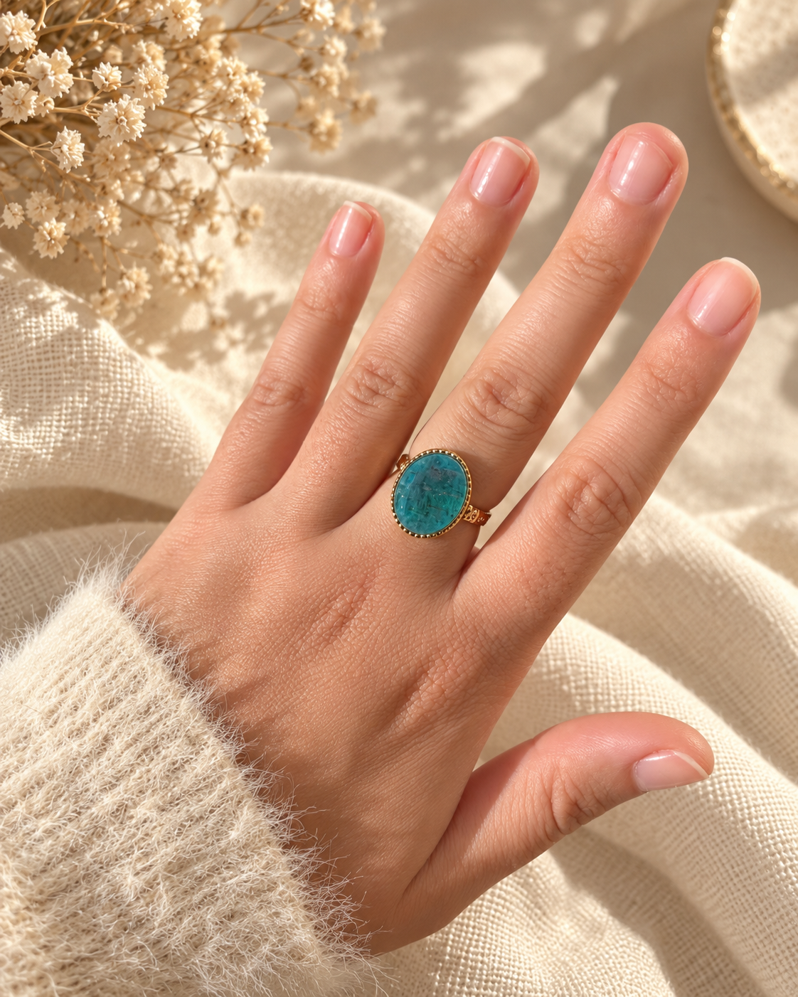 Bague pierre naturelle ovale ELINE