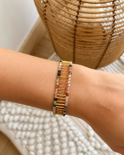 Bracelet tige et pierres naturelles CYNTHIA