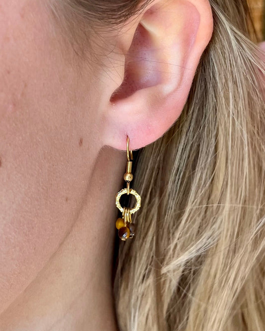 Boucles d'oreilles pierres naturelles CERISE