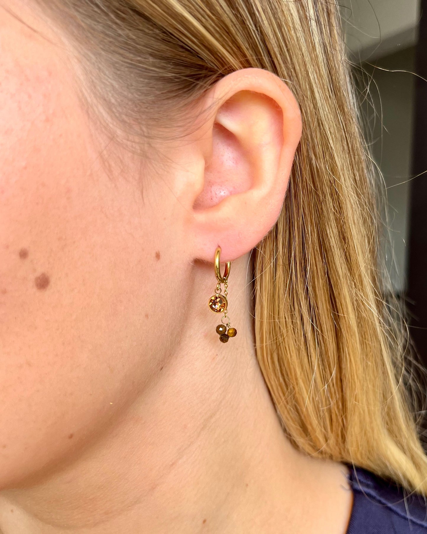 Créoles pierres naturelles et cristaux Swarovski® SOLY