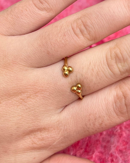 Bague ouverte fleur dorée Acier inoxydable LYNE