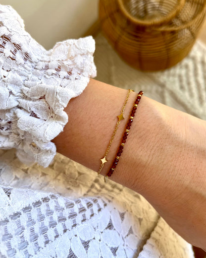 Bracelet double étoile pierre naturelle LOUISE