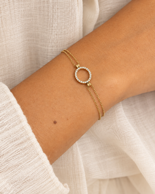 Bracelet doré avec rond en strass MAGDA