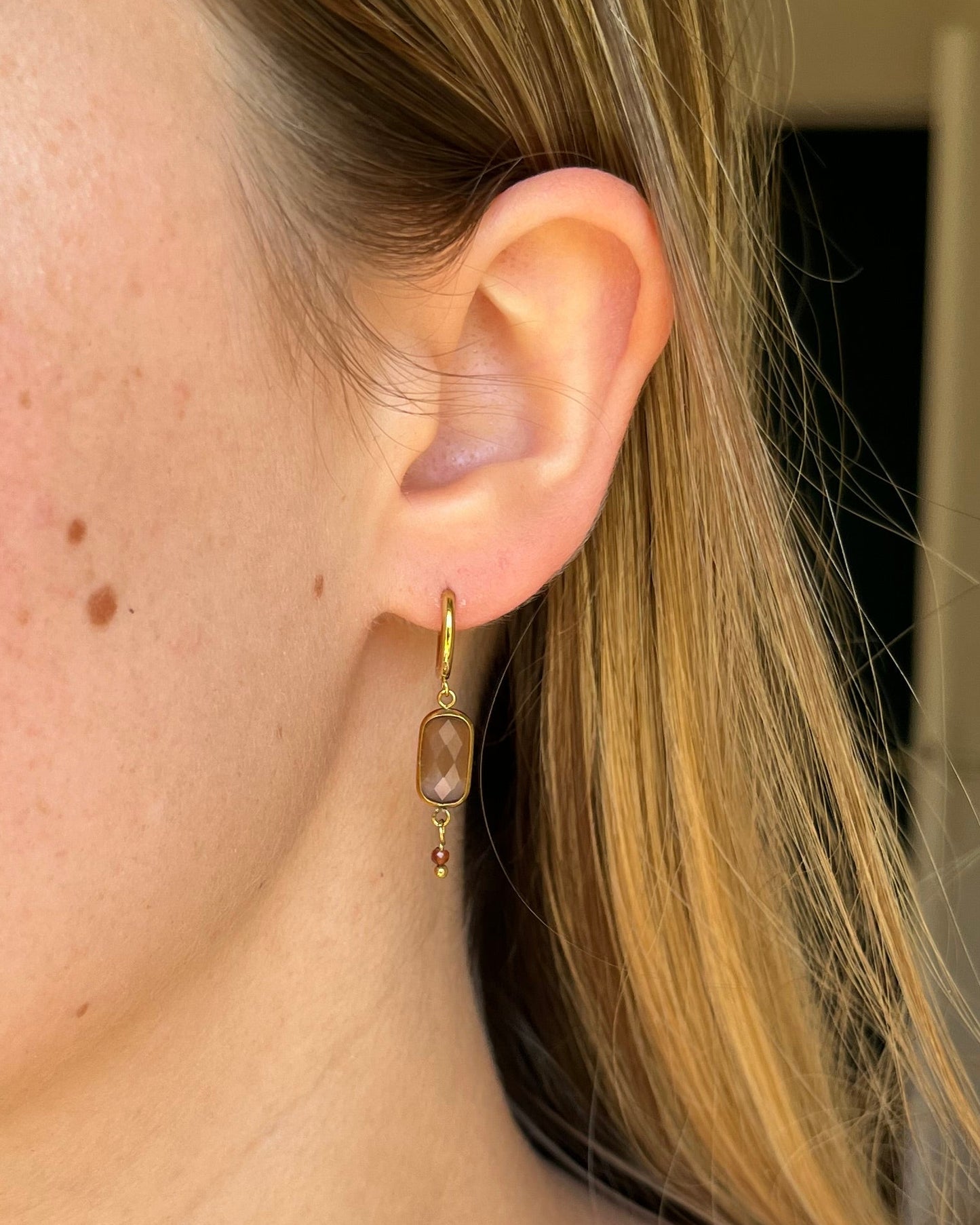 Boucles d'oreilles cristal et pierre CLAIRE