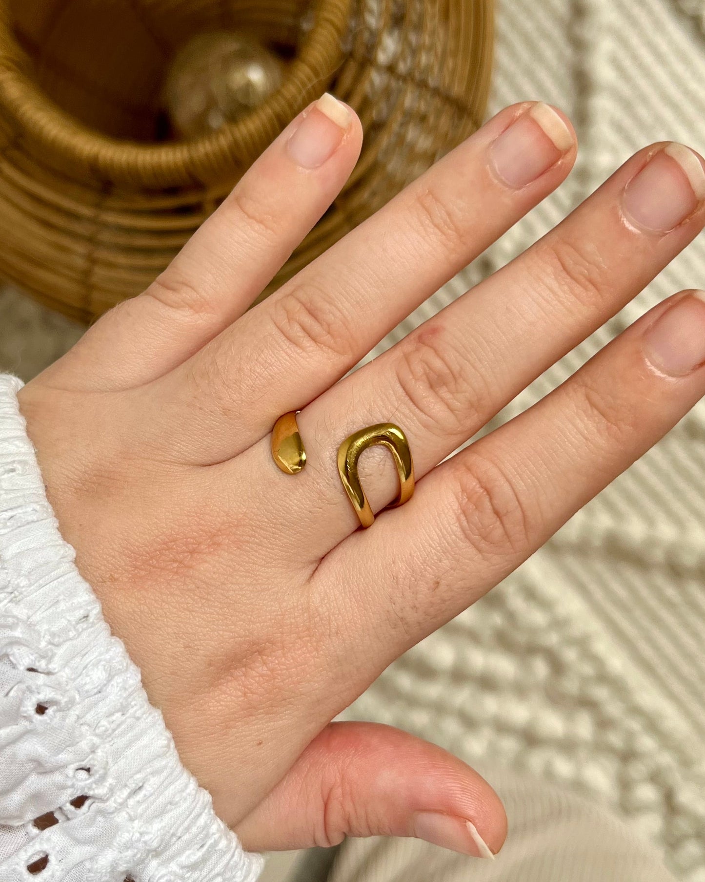 Bague goutte dorée Acier inoxydable LAURETTE
