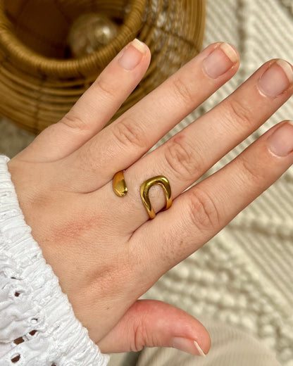 Bague goutte dorée Acier inoxydable LAURETTE