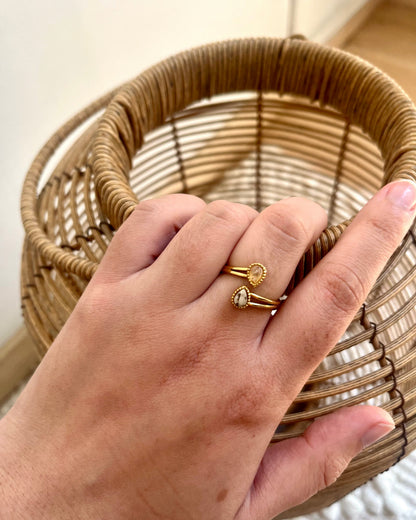 Bague duo pierres naturelles TANDEM
