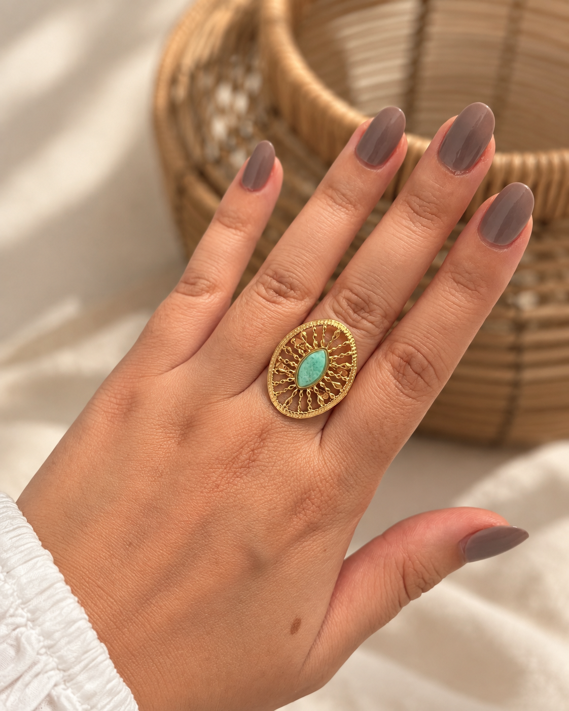 Bague élégante en pierre naturelle CASS