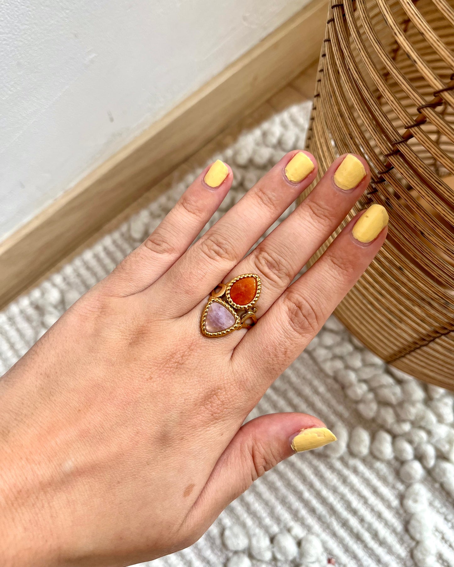 Bague double en pierres naturelles MAYARI