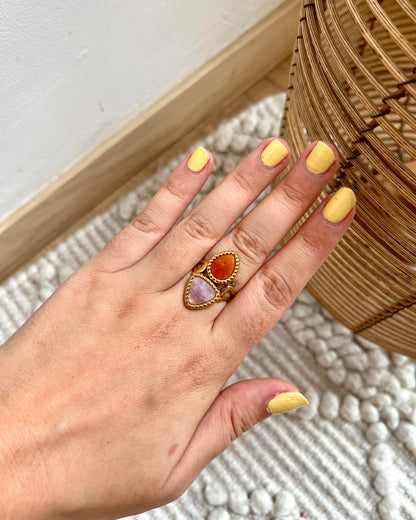 Bague double en pierres naturelles MAYARI