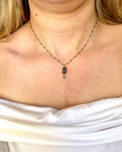 Collier cristal et pierre CLAIRE