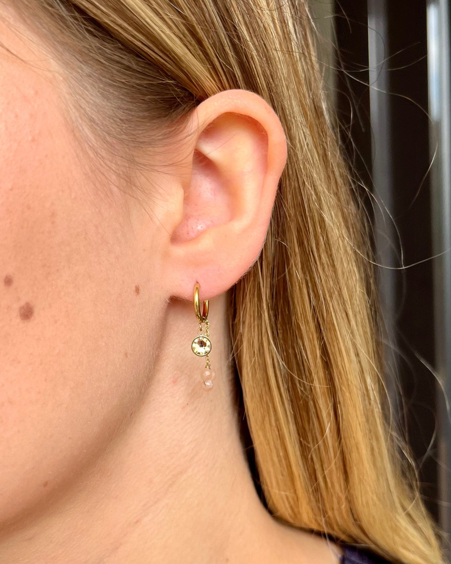 Créoles pierres naturelles et cristaux Swarovski® SOLY