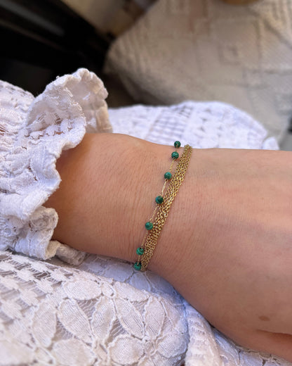 Bracelet 5 rangs pierres naturelles CINDY
