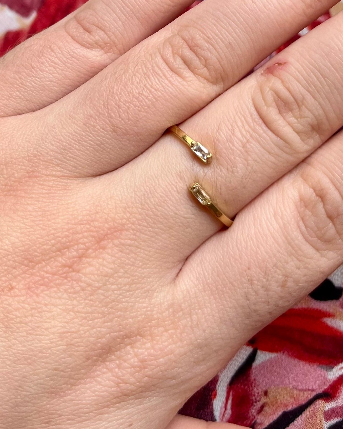 Bague ouverte double strass blancs Acier inoxydable MELANIA