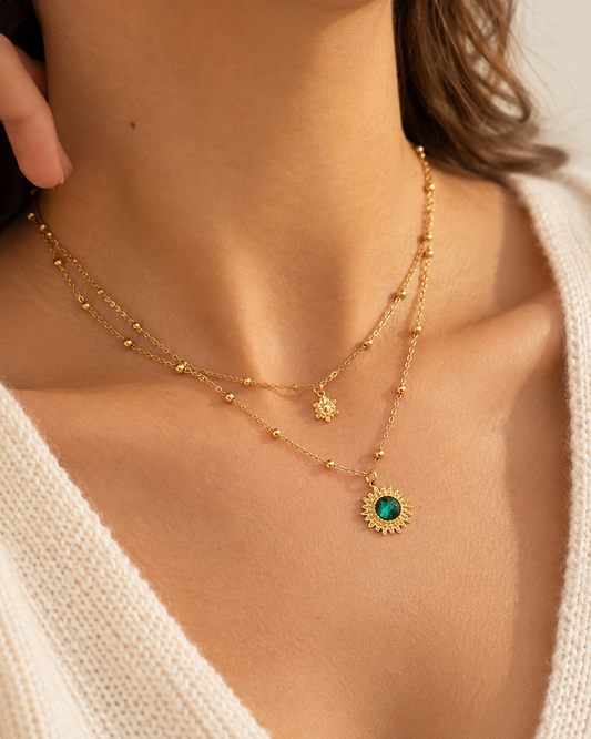 Précommande Collier soleil et cristal de Swarosvki DAO