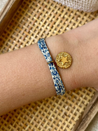 Bracelet liberty personnalisé tissu avec breloque