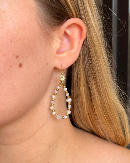 Boucles d'oreilles pierres naturelles soleil Ulysse