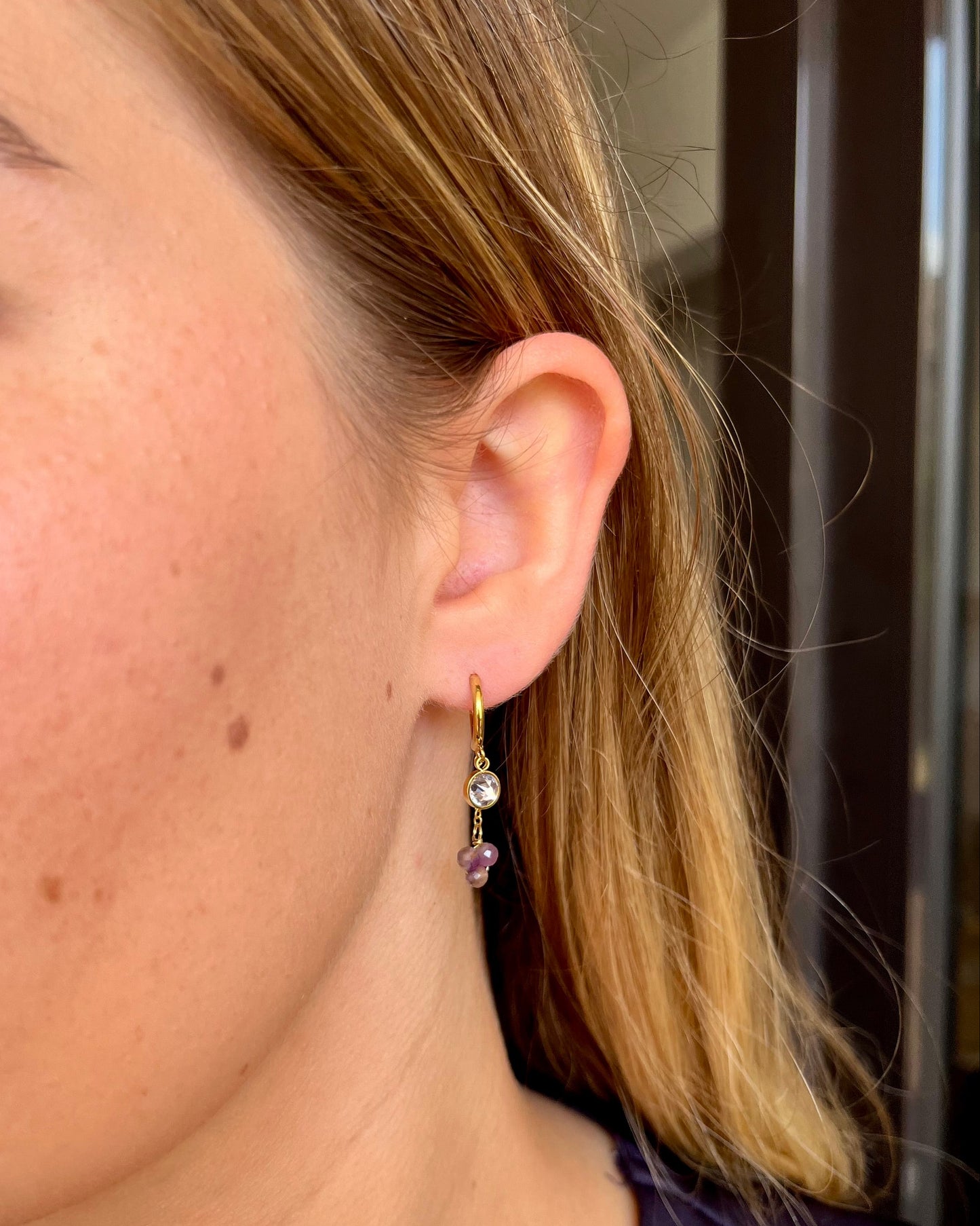 Créoles pierres naturelles et cristaux Swarovski® SOLY
