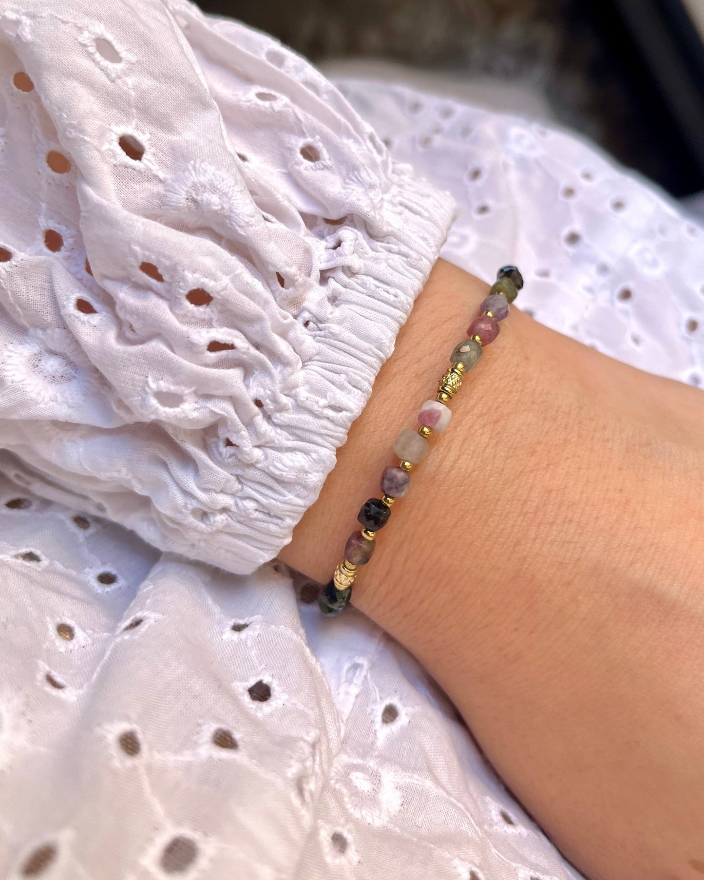 Bracelet en pierres naturelles cubiques CLEMENCE