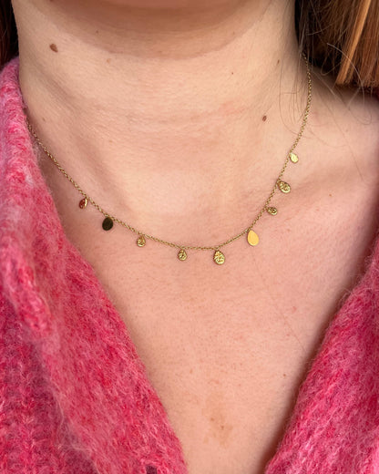 Collier doré pampilles gouttes ZOE