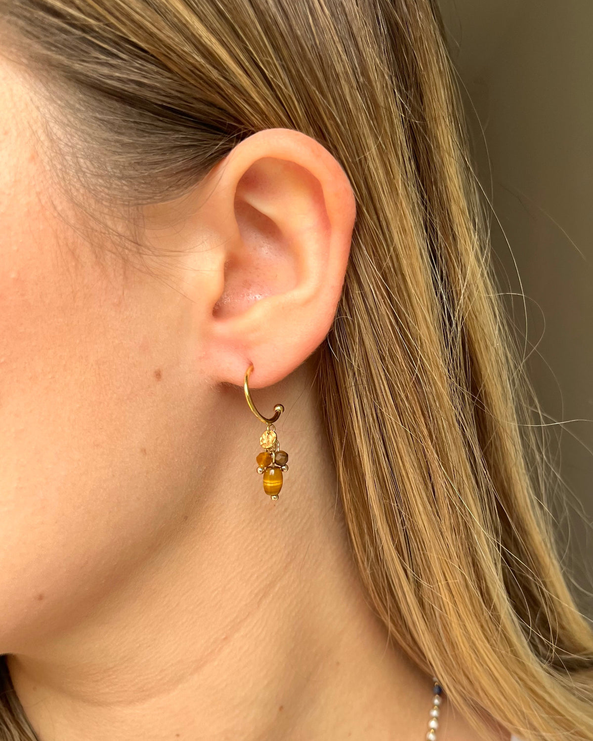 Boucles d'oreilles avec pampilles pierres naturelles ANNABELLE