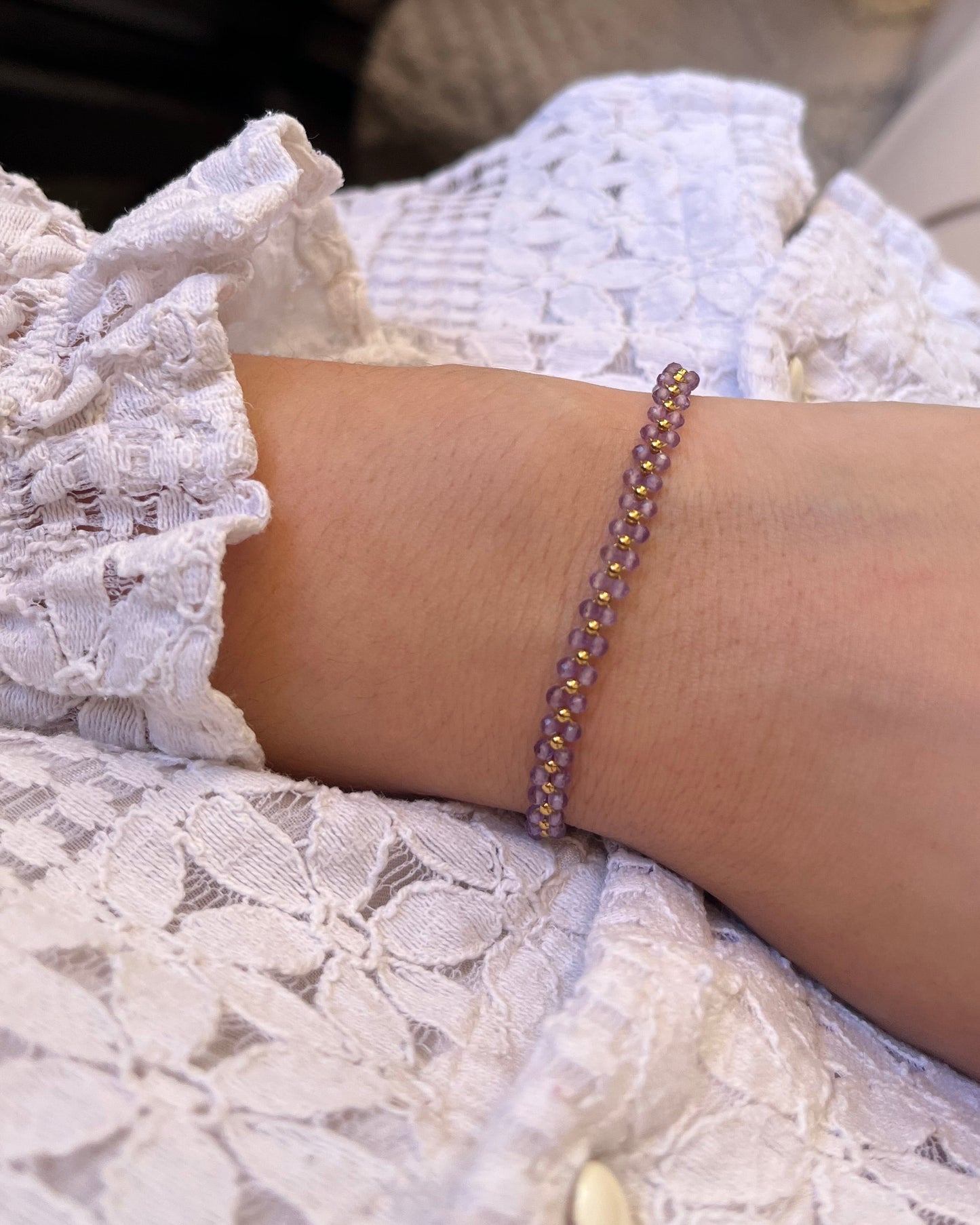 Bracelet épi de blé pierres naturelles EPI