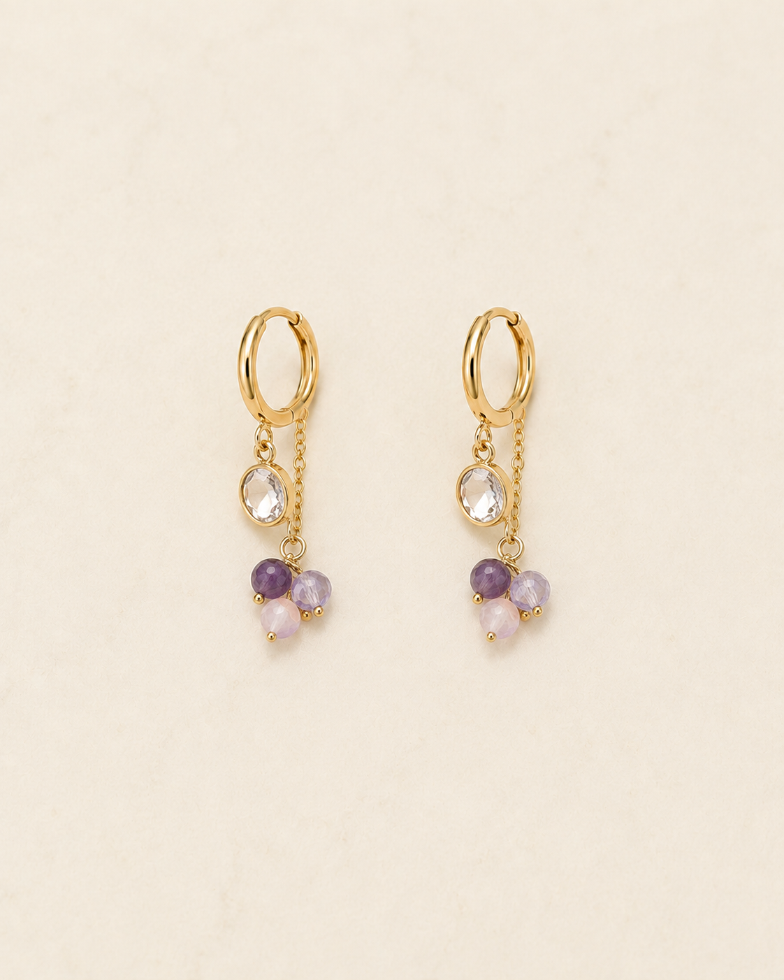 Créoles pierres naturelles et cristaux Swarovski® SOLY