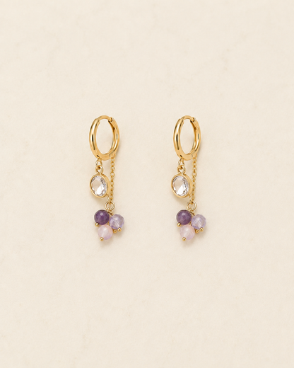 Créoles pierres naturelles et cristaux Swarovski® SOLY
