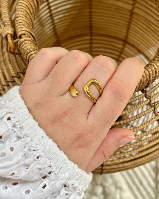 Bague goutte dorée Acier inoxydable LAURETTE