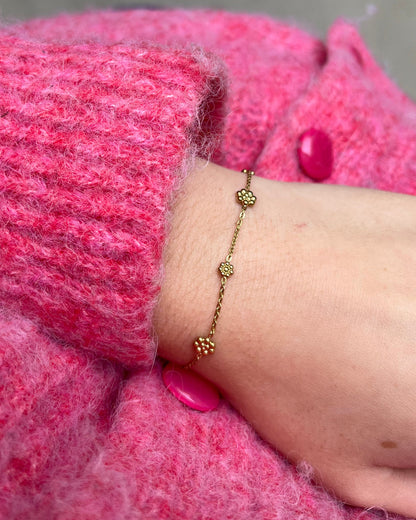 Bracelet doré avec petites fleurs acier inoxydable - MELISSA