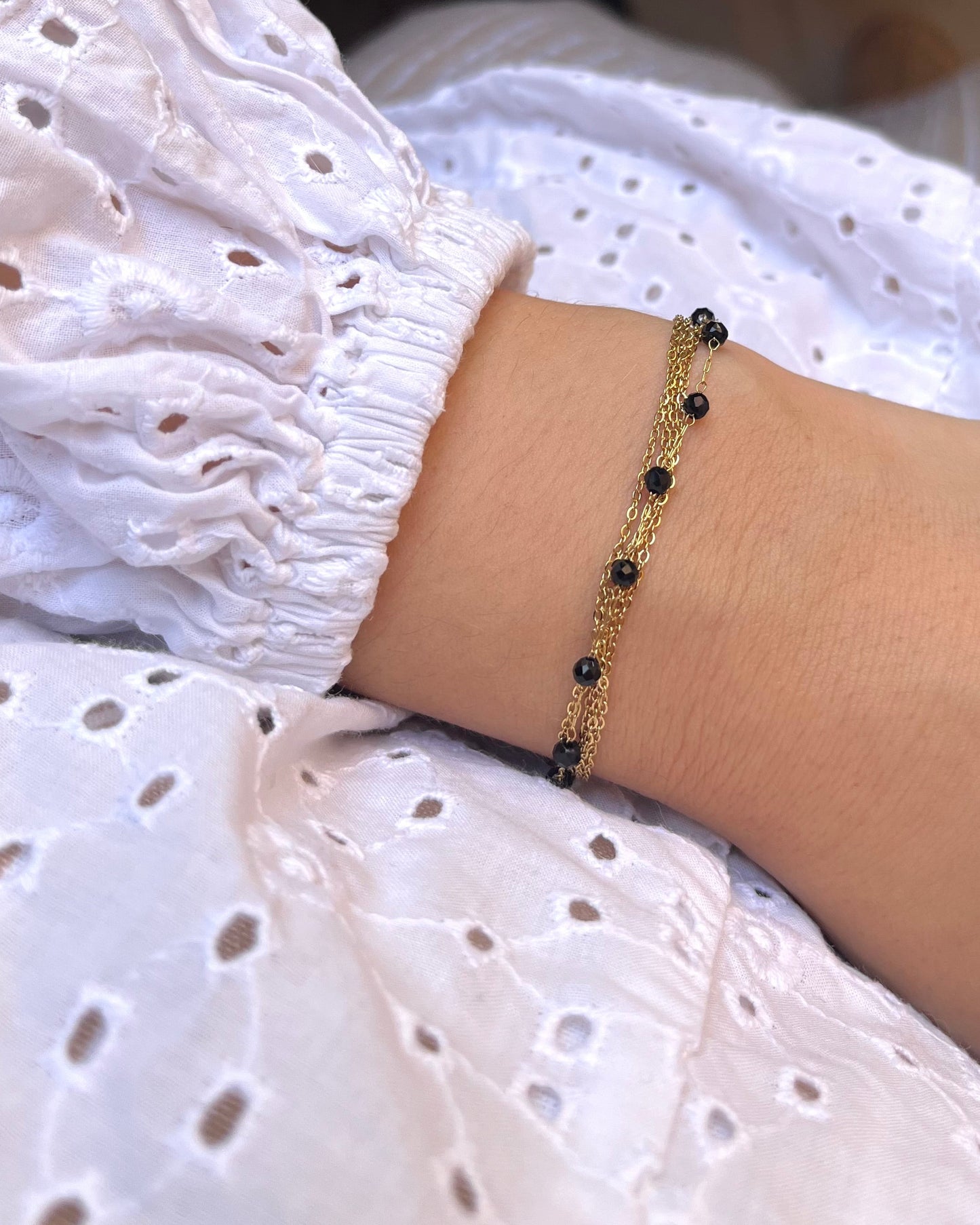 Bracelet 5 rangs pierres naturelles CINDY