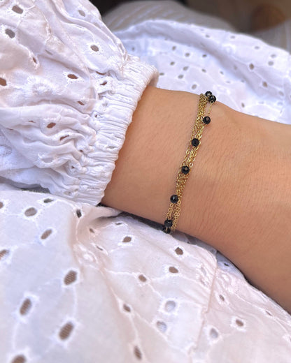 Bracelet 5 rangs pierres naturelles CINDY