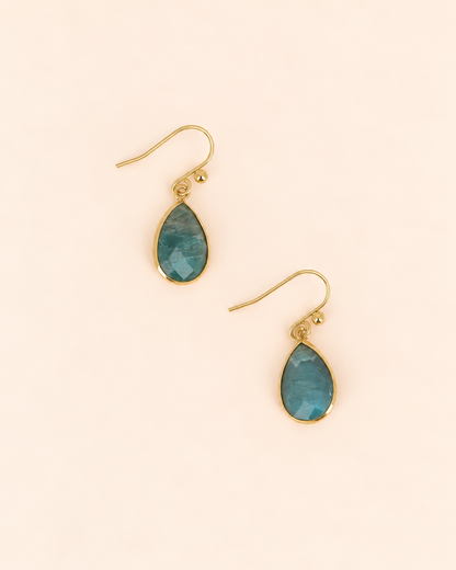 Boucles d'oreilles en pierres naturelle goutte EDNA