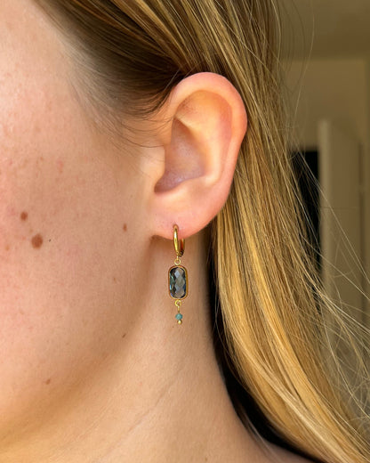 Boucles d'oreilles cristal et pierre CLAIRE