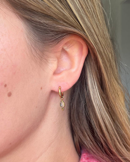 Créoles pendentif gouttes en pierres naturelles GOUTTE