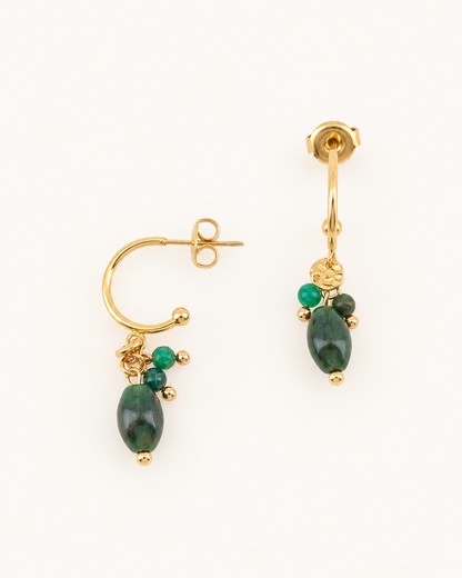 Boucles d'oreilles avec pampilles pierres naturelles ANNABELLE