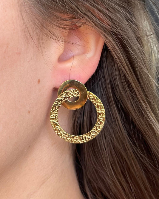 Boucles d'oreilles double anneaux entrelacés UMA