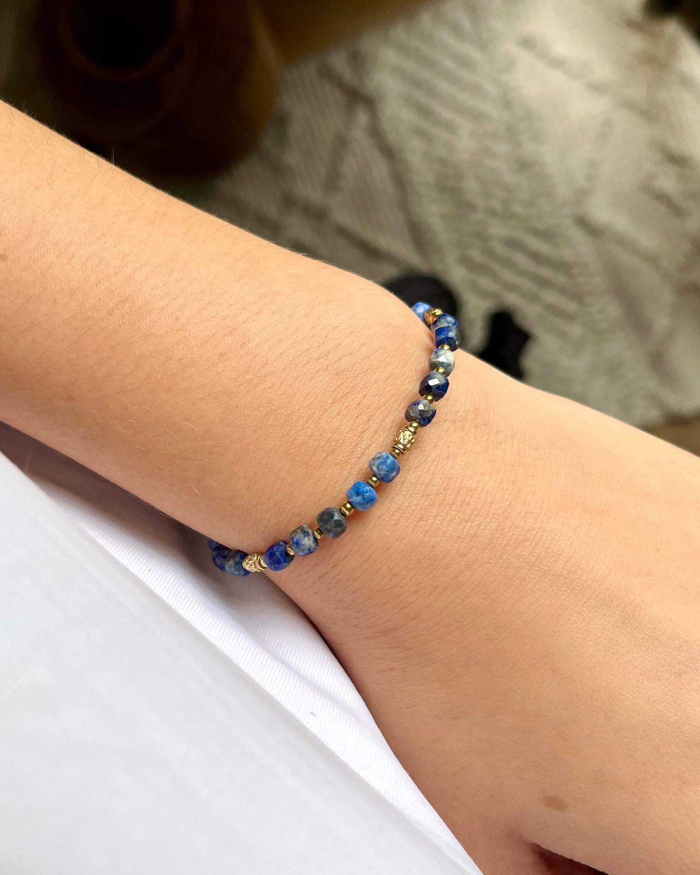 Bracelet en pierres naturelles cubiques CLEMENCE