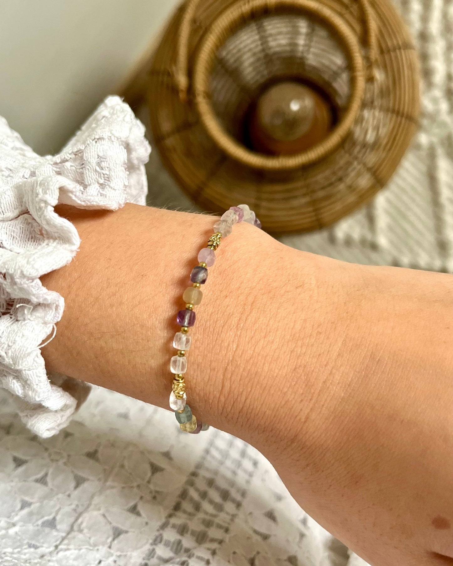 Bracelet en pierres naturelles cubiques CLEMENCE