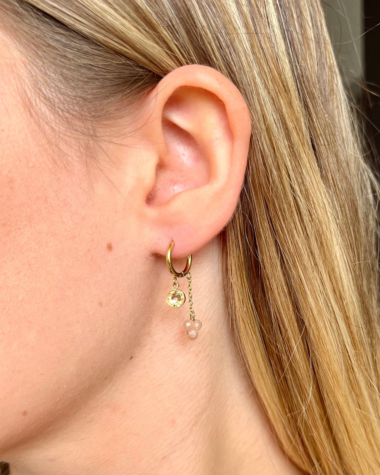 Créoles pierres naturelles et cristaux Swarovski® SOLY
