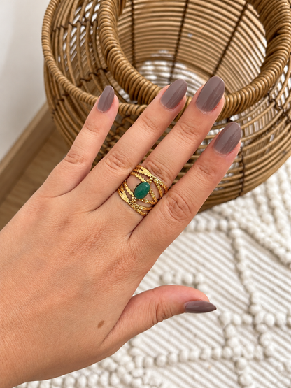 Bague bohème avec pierre naturelle BILLY