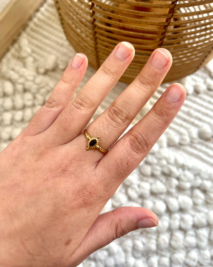 Bague simple ovale pierre naturelle KARIMA