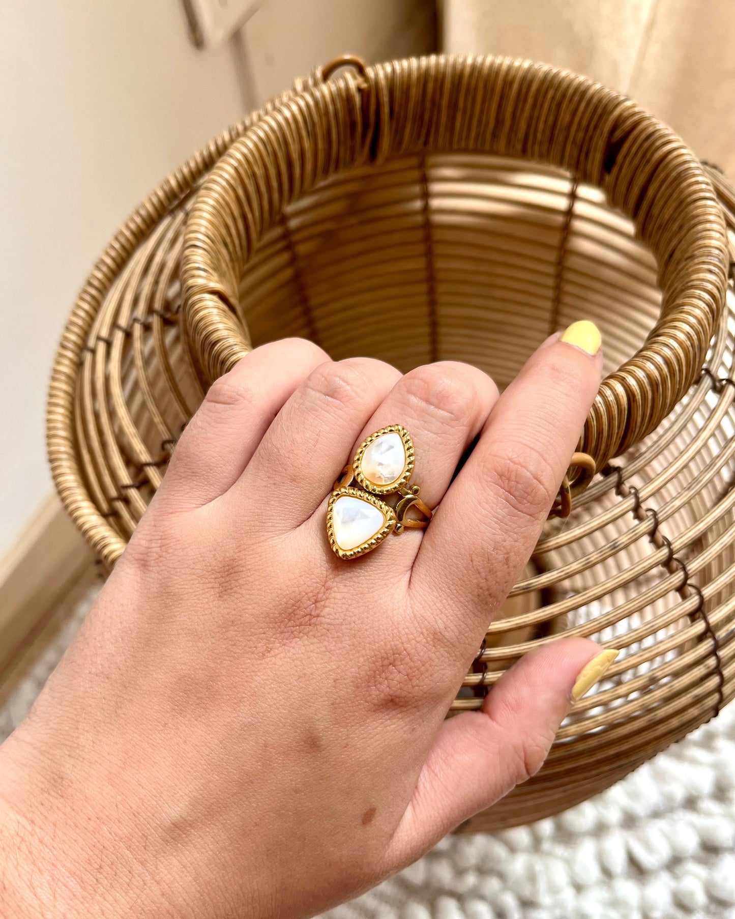 Bague double en pierres naturelles MAYARI