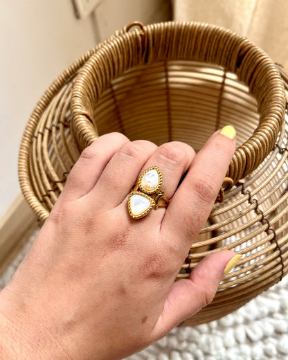 Bague double en pierres naturelles MAYARI