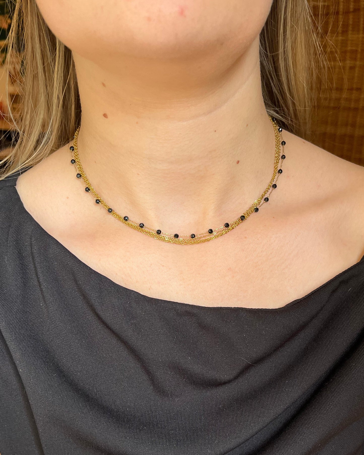 Collier multirang et pierres naturelles CINDY