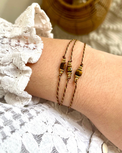 Bracelet multi rangs oeil de tigre TRESSIA