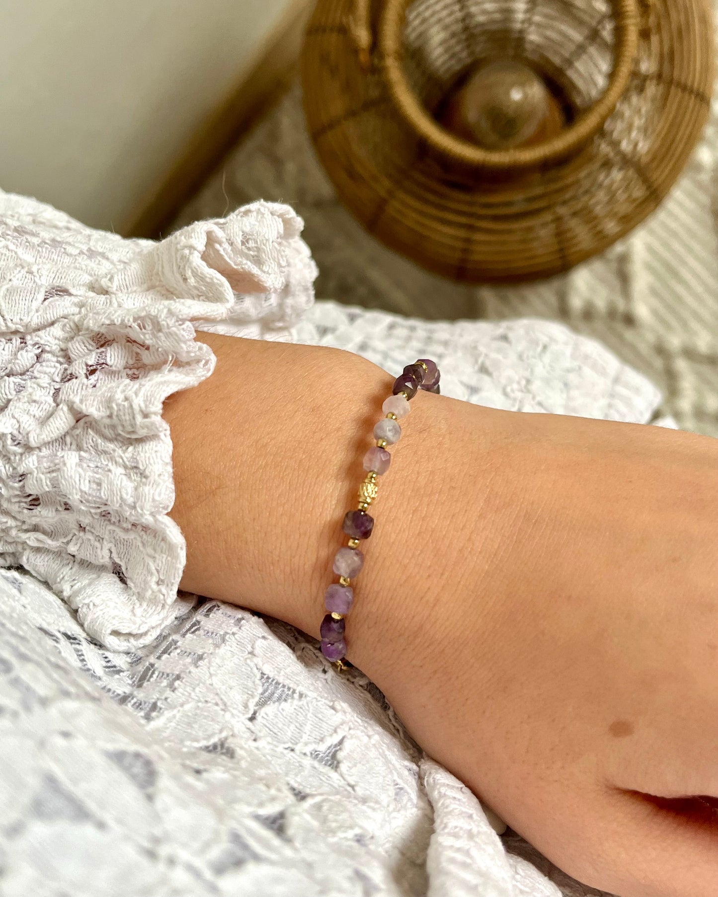 Bracelet en pierres naturelles cubiques CLEMENCE