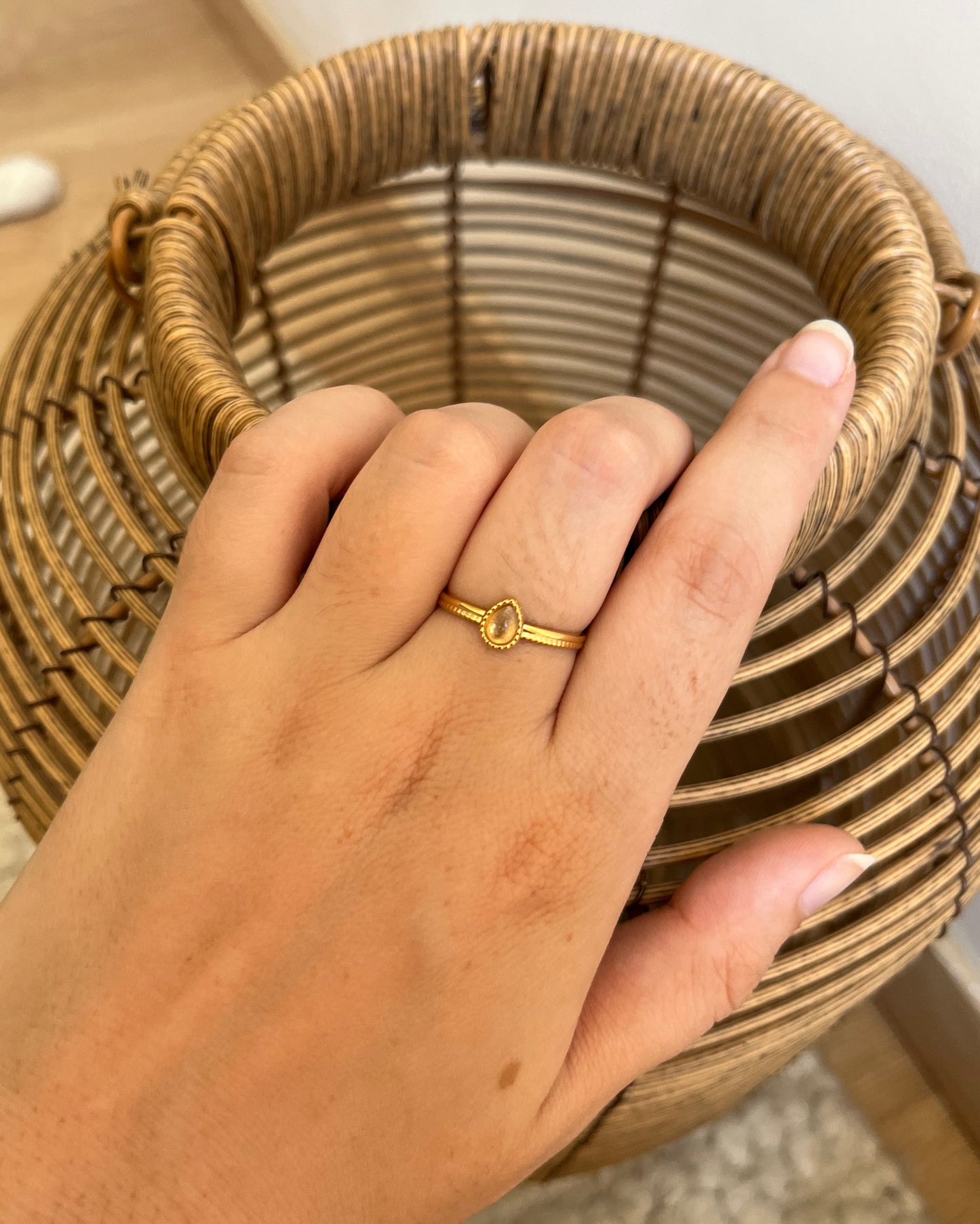 Bague simple pierre naturelle SICILE