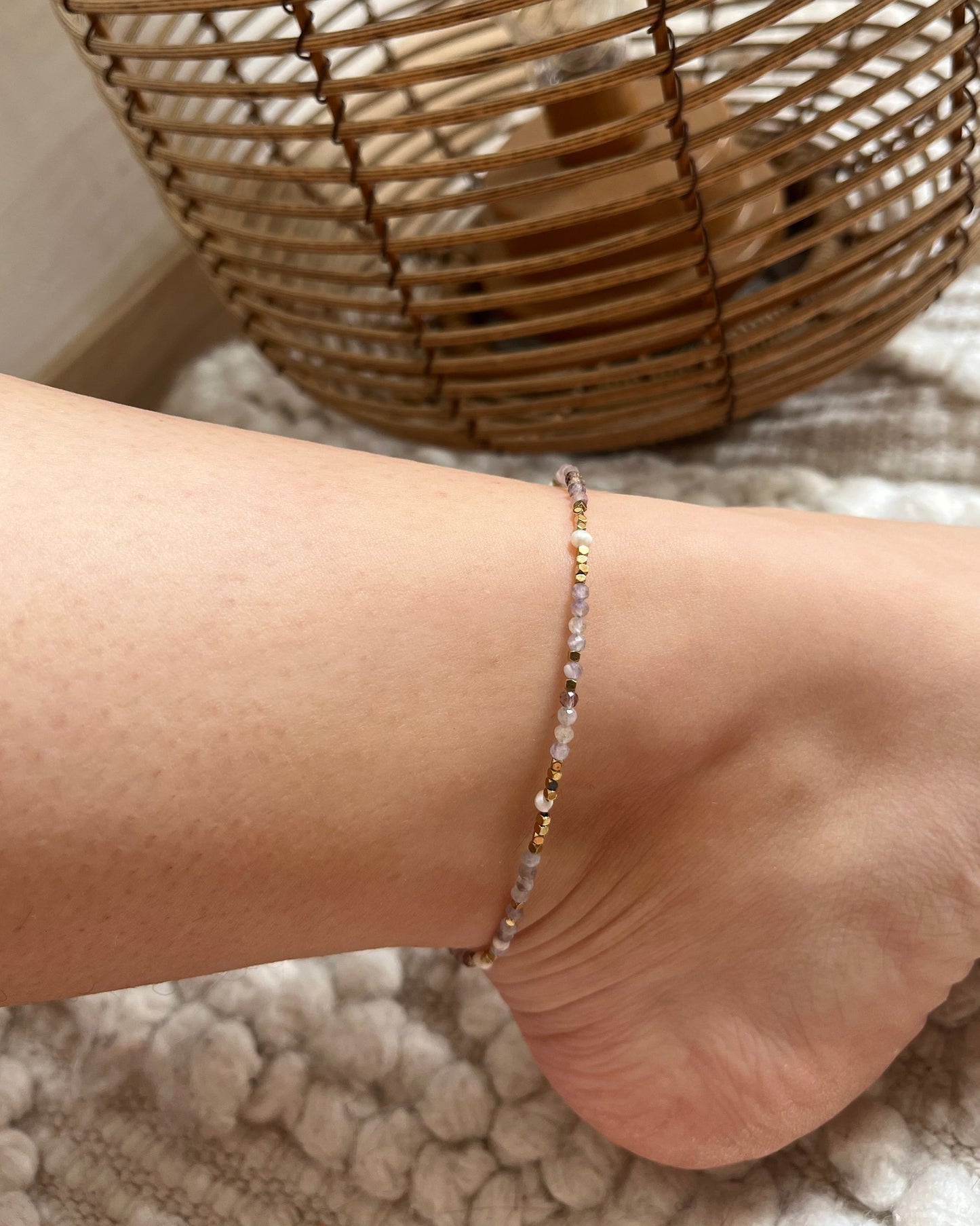 Bracelet de cheville pierres naturelles BALI