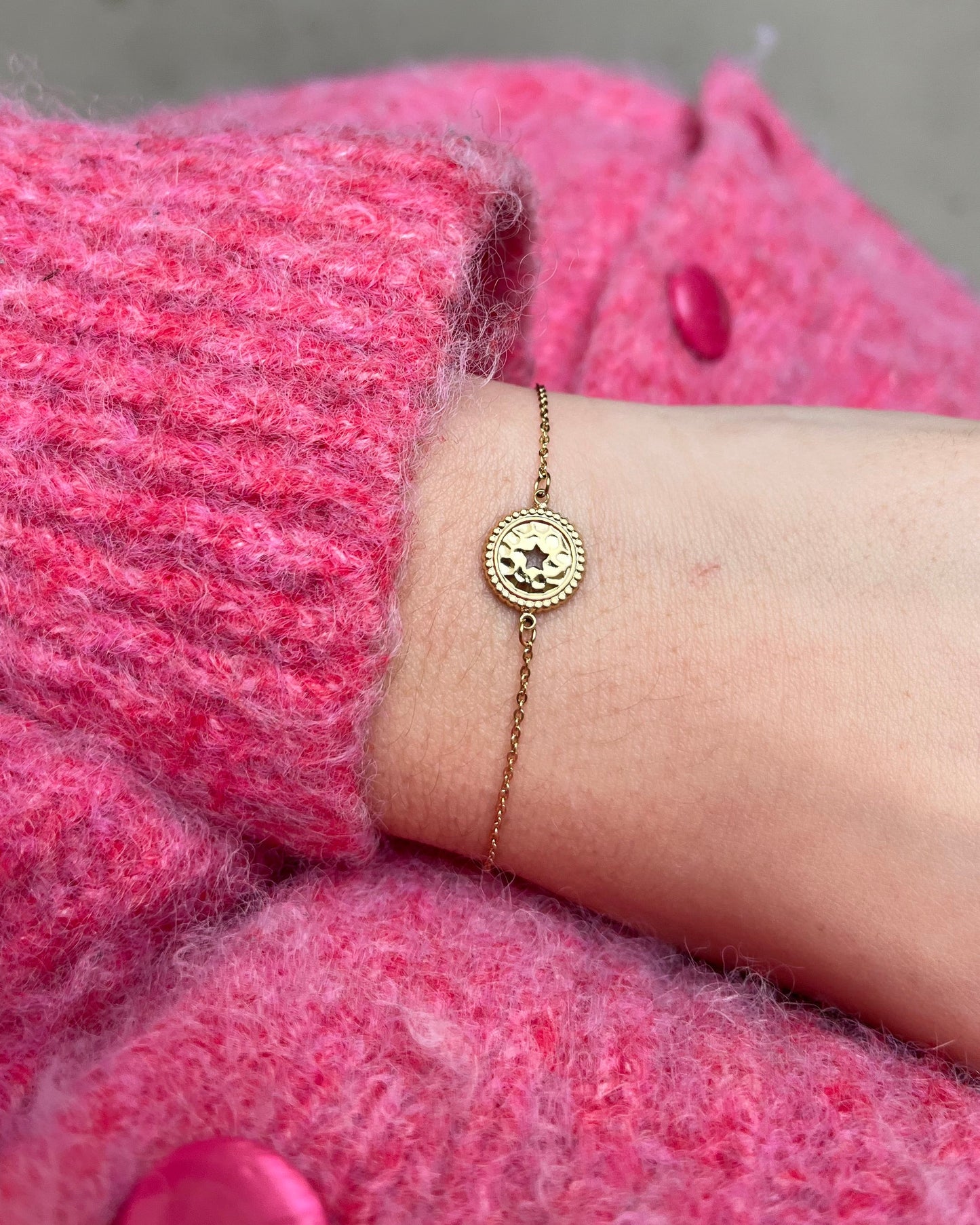 Bracelet doré médaille étoile Acier inoxydable ESMEE